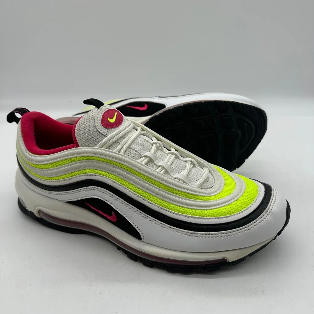 Nike CI9871-100 Mens Size 10.5 Running Shoes White Volt Pink Air Max 97 Sneakers
